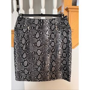Michael Kors Gray Reptile Print Skirt